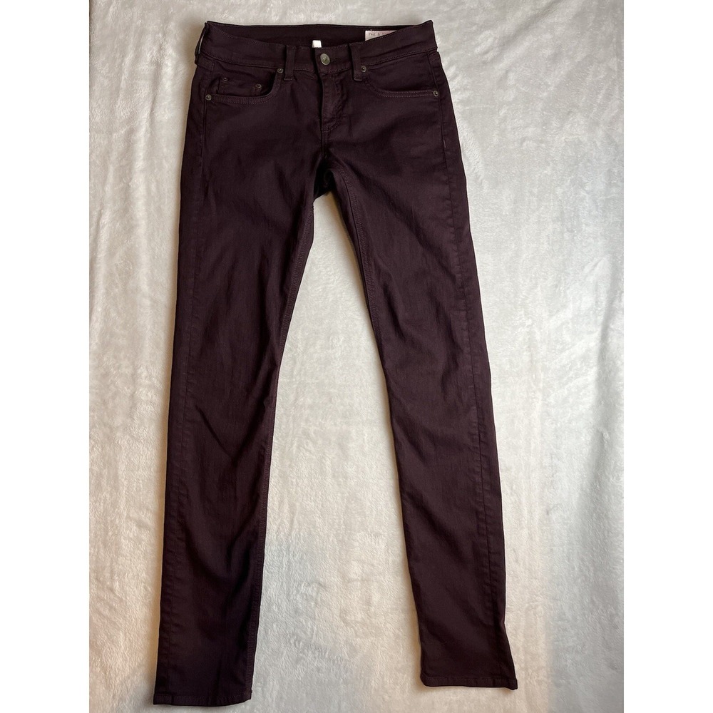 RAG & BONE Jeans Women's 25 Aged Burgundy DRE Slim Fit Boyfriend Stretch Modern